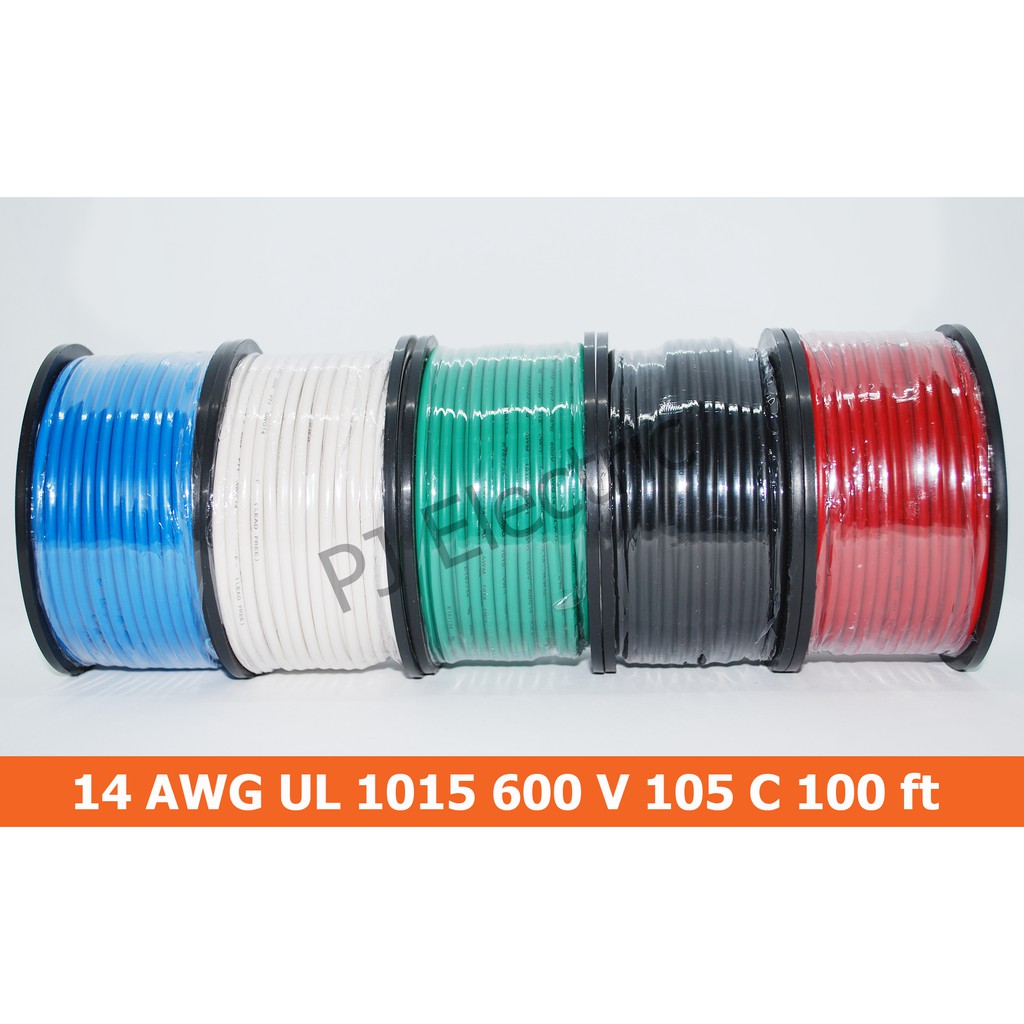 สายไฟอ่อน 14 AWG ( UL1015 ) ใช้สำหรับเชื่อมต่อภายในอุปกรณ์อิเล็กทรอนิกส์และอุปกรณ์ไฟฟ้าทั่วไป
