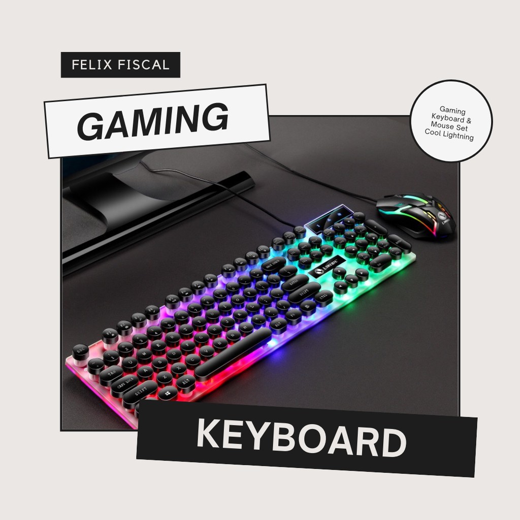 Gaming LED Lightning RGB Keyboard Gaming Mouse Multicolors Cool Keyboard Set