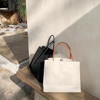 ถูกที่สุด!!กระเป๋าผ้า Minimal Tote ใบใหญ่ T017