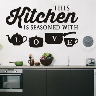 Creative Kitchen Pot Cup Love Wall Stickers Art Dining Room Removable Decals DIY