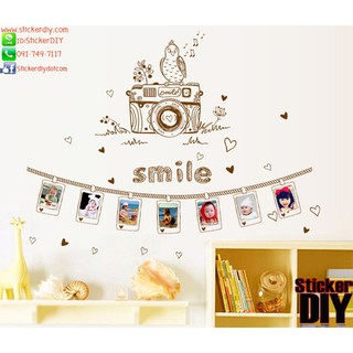 Transparent wall sticker สติ๊กเกอร์ติดผนัง Camera smile (กว้าง122cm.xสูง110cm.)