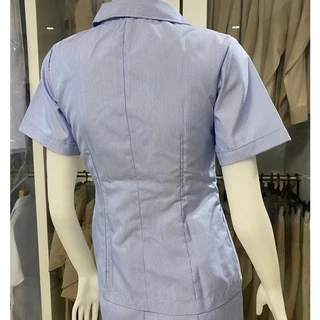 เสื้อฟ้าสาธารณสุข คอแหลมป้าย