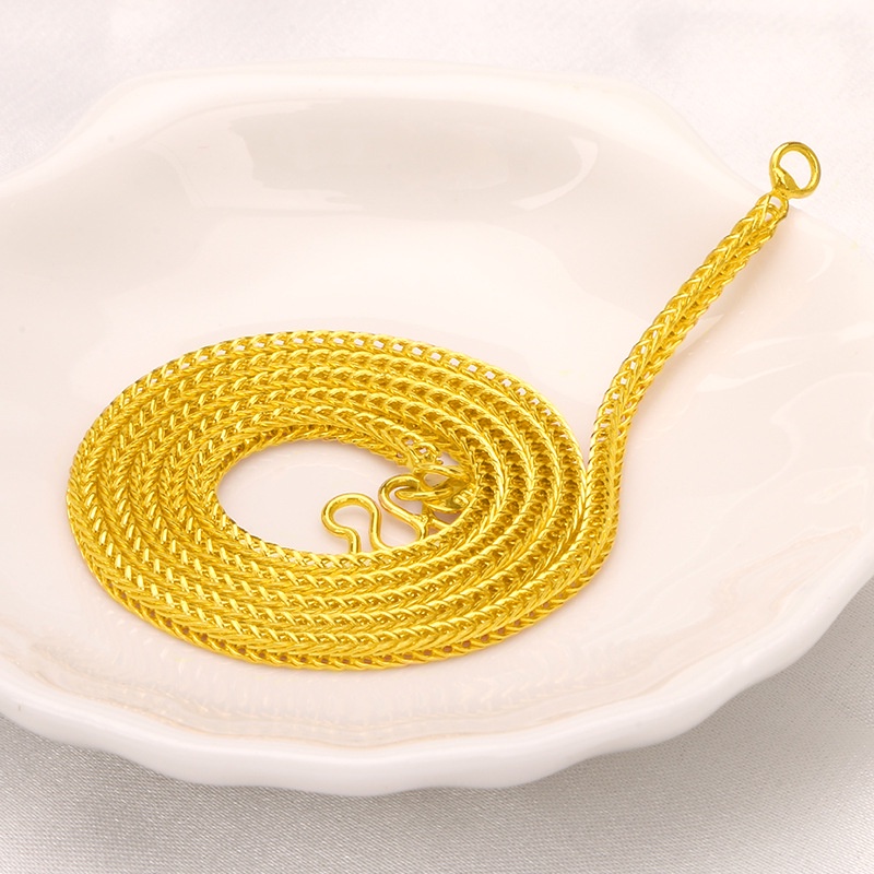 EMAS 916 ผู้ชาย 24K สร้อยคอทองแฟชั่นร้านทองเดียวกันแฟชั่นแนวโน้มทองแดง-Plated ทองงูกระดูกโซ่หญิงชาย