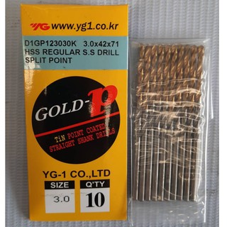 GOLD-P ดอกสว่าน 3 mm. 1 ห่อ 10 อัน