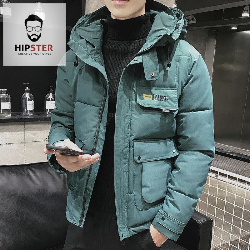 man s plus เสื้อแจ็คเก็ตบุนวมผ้าฝ้ายหนานุ่ม เสื้อโค้ทกันหนาวเกาหลี เสื้อผ้า