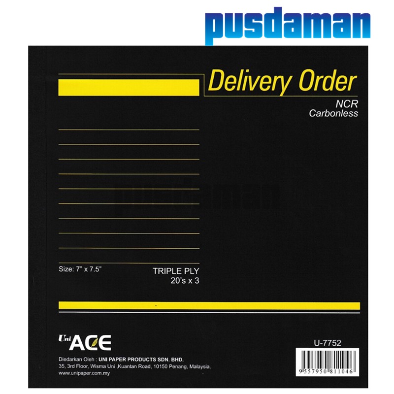 Uni Ace Delivery Order 7" x 7.5" NCR - U-7752 (10 ชิ้น)