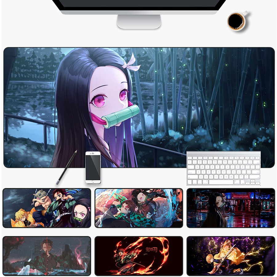 Demon Slayer: Kimetsu no Yaiba แผ่นรองเมาส์สําหรับเล่นเกม Dota ความเร็วแผ่นรองเมาส์เกมแล็ปท็อปพีซีแผ่นคอมพิวเตอร์แผ่นรองเมาส์ขนาดบวก