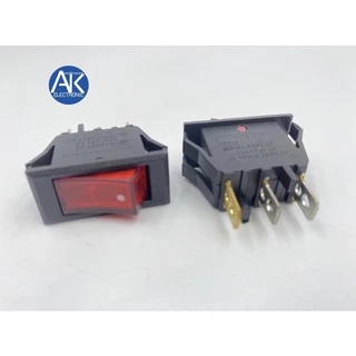 สวิทซ์ สวิทซ์ SW กระดกไฟ AC220V มีไฟ สีแดง 3 ขา เปิด/ปิด (ON/OFF)