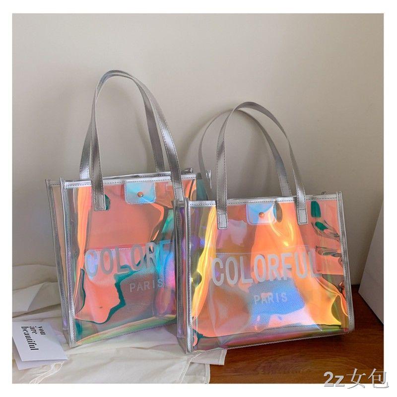 พร้อมส่ง ❥ กระเป๋า Messenger ใสสำหรับผู้หญิงกระเป๋าเยลลี่กระเป๋าเลเซอร์ – โปรปัง