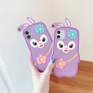 เคส-Phone Case For iPhone 13 12 11pro Max XR iPhone 7 8 6s iPhone 7plus Xs SE 2020 Cute Cartoon Rabbit Soft | HS