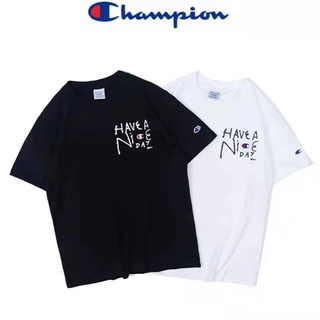 เสื้อยืดผ้าฝ้ายพิมพ์ลายขายดี 【HOT】📌ของแท้💯% พร้อมส่ง CHAMPION เสื้อยืด รุ่นT-SHIRT เสื้อยืดพิมพ์ลาย เสื้อยืดแขนสั้นคอก