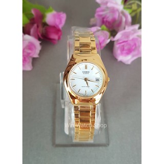 นาฬิกา Casio เรือนสีทอง สำหรับผู้หญิง รุ่น LTP-1170N-7Aสายสแตนเลสสีทอง หน้าปัดขาว -ของแท้ 100% รับประกัน 1 ปีเต็ม