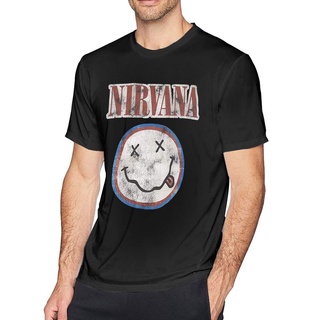 ใหม่ YAOTING Nirvana Smiley เสื้อยืดลําลอง แฟชั่นสําหรับผู้ชาย แขนสั้น คอกลม พิมพ์ลายมวย