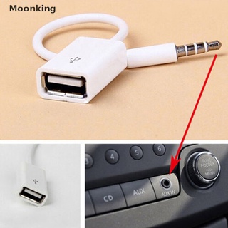 [Moonking] 3.5mm male aux audio plug jack to usb 2.0 female converter cord cable car mp3 Hot Sell