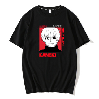 เสื้อยืดแขนสั้น ผ้าฝ้ายแท้ พิมพ์ลายการ์ตูนอนิเมะ Tokyo Ghoul Kaneki Ken แฟชั่นฤดูร้อน สําหรับผู้ชาย