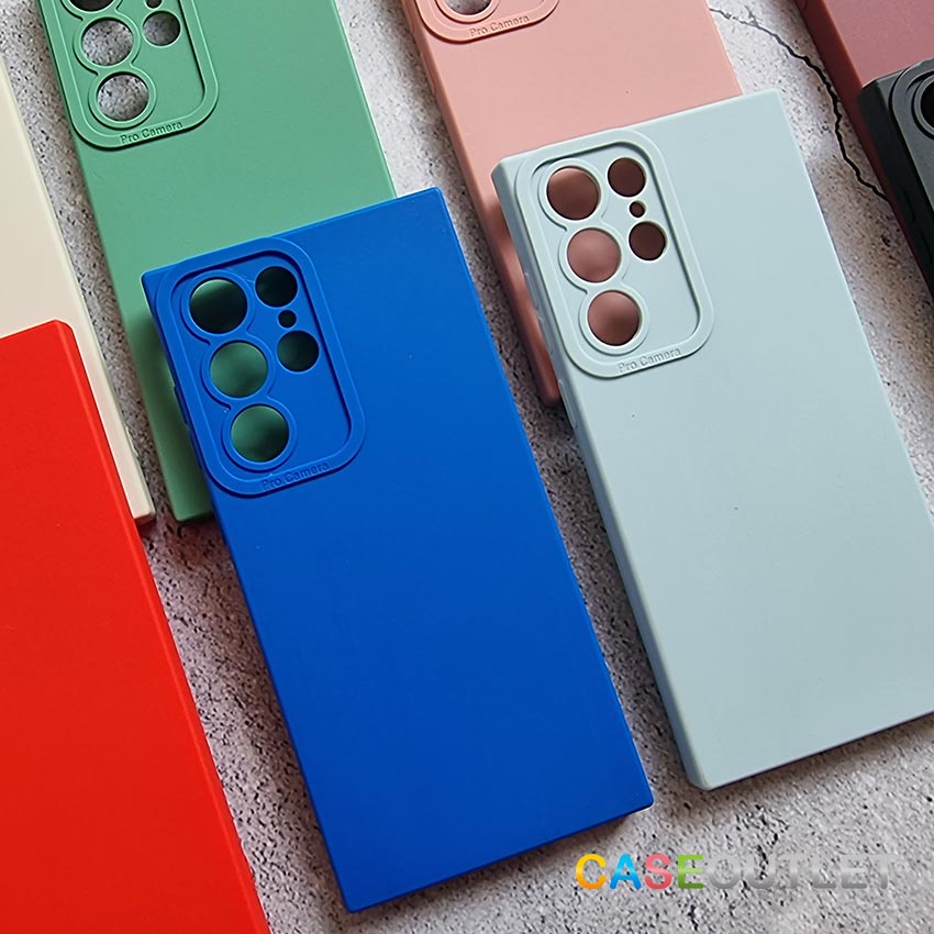 เคส Samsung Galaxy S22 S23 S24 Ultra S22ultra plus S22+ | S21 fe สีพื้น สีด้าน แบบหนา กันกระแทก กันกล้อง คลุมกล้อง