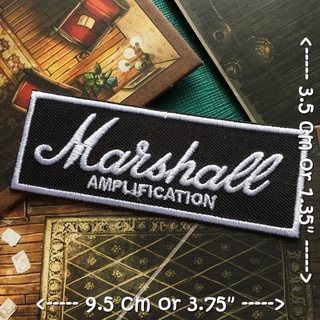 โลโก้ Marshall ตัวรีดติดเสื้อ อาร์มรีด อาร์มปัก ตกแต่งเสื้อผ้า หมวก กระเป๋า แจ๊คเก็ตยีนส์ Hipster Embroidered Iron on...