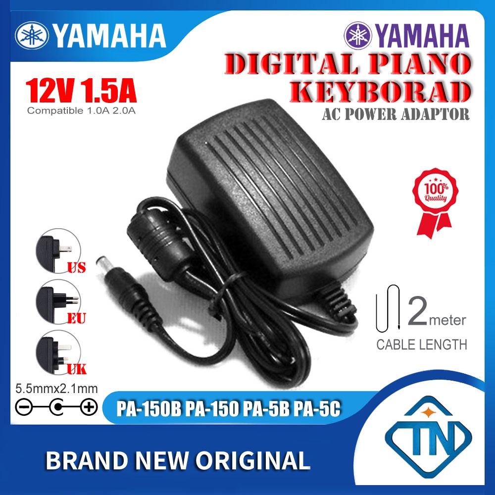 12V 1.5A อะแดปเตอร์ไฟ AC/DC PA-150B PA-5C สําหรับ YAMAHA YDP-103R YDP-143 YDP-144 YDP-145 PSR-E383 E