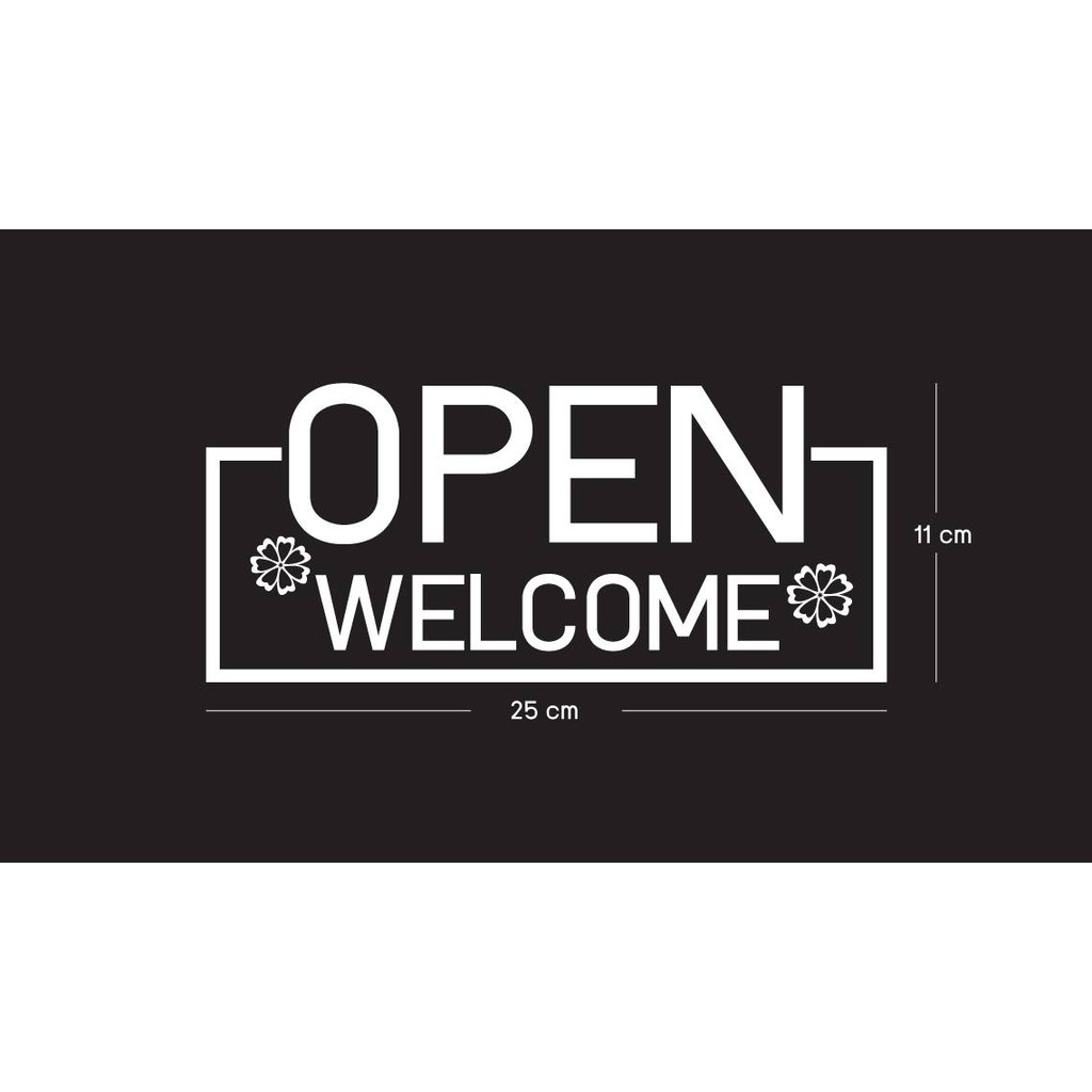 สติ๊กเกอร์ สีขาวสะท้อนแสง open welcome