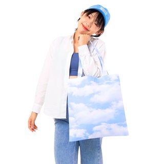 🌟HOT🌟Vibes.brandd☁️Blue Sky tote bag☁️ กระเป๋าสะพายข้าง ลาย ท้องฟ้า💙