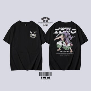 เสื้อยืด พิมพ์ลายอนิเมะวันพีช RORONOA ZORO RORONOA ZORO