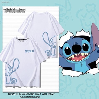 เตรียมจัดส่ง☇Interstellar Baby Stitch co-branded อุปกรณ์ต่อพ่วงเสื้อยืดผู้ชายและผู้หญิงคู่ 2022 ใหม่การออกแบบเฉพาะแขนสั้