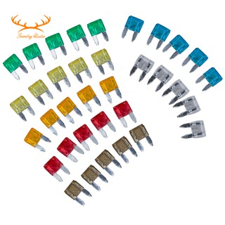 ☀SALE☀35 Piece MIXED Mini Blade Fuse AUTO Car Motorbike 5 7.5 10 15 20 25 30 AMP