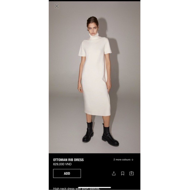 เดรสขนสัตว์คอเต่า ZARA ไซส์ S (Auh New 100%)