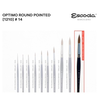 ESCODA พู่กันสีน้ำ สีอคิลิค สีน้ำมัน หัวกลม ขนโคลินสกี้ี้ (E212101400) / OPTIMO ROUND POINTED KOLINSKY SABLE Size 14