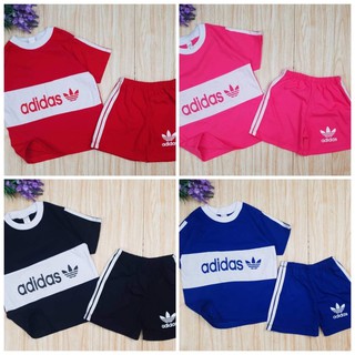 7เดือน-8ปี เสื้อแซ็ท แขนสั้น+ขาสั้น  ADIDAS เสื้อเด็กผู้ชาย เสื้อเด็กผู้หญิง ผ้าคอตตอน100%  งานจริงสวยมาก