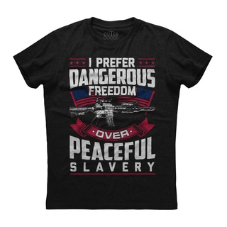 【Hot】ใหม่ เสื้อยืด ลาย I Prefer Dangerous Freedom Over Peaceful Slavery สําหรับผู้ชาย