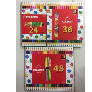 สีไม้คอลลีน colleen 24สี, 36สี, 48สี (2หัว)