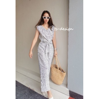 ชุดเซต 2 ชิ้นผ้าฝ้ายผูกเอวโบว์ ชุดกางเกง ผูกเอว