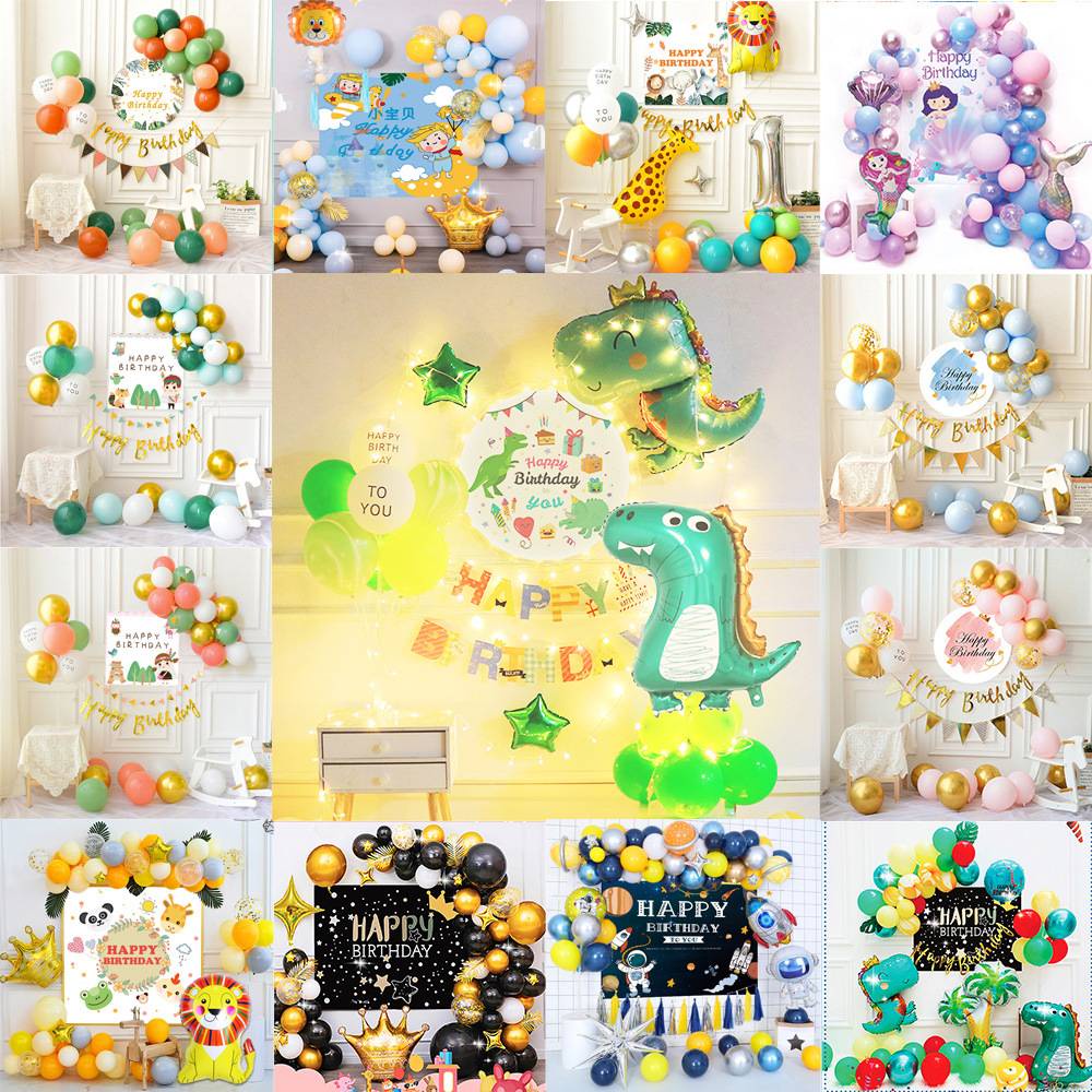 (ร้านไทย) ชุดลูกโป่งวันเกิด HAPPYBIRTHDAY น่ารัก สุดหรูหรา ตกแต่งตามรูป (EBP)