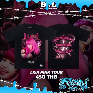 【100% cotton】เสื้อยืดสกรีนลาย "ลิซ่าLisa" เสื้อแนวสตรีท Badcompany เสื้อยืดผู้ชาย