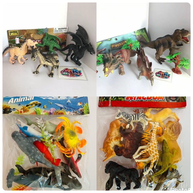 ชุดไดโนเสาร์ถุง พร้อมส่ง โมเดลไดโนเสาร์ ทีเร็กซ์ T-Rex ไดโนเสาร์คอยาว มังกร
