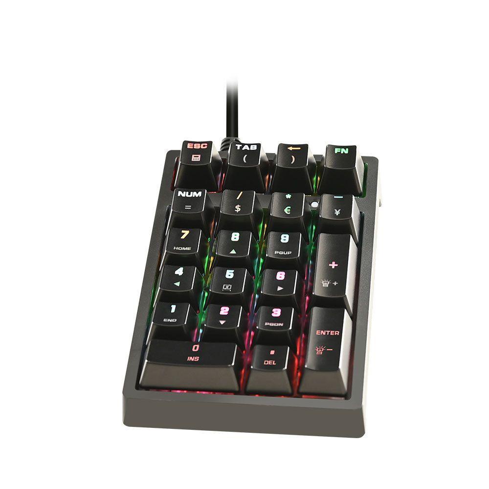 Qiuju แป้นตัวเลขแล็ปท็อป 21 คีย์ K21 Numpad