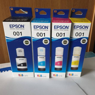 หมึกเติมแท้งค์ Epson eco tank ของแท้  001 BK 127ml / 001 C,M,Y 70 ml