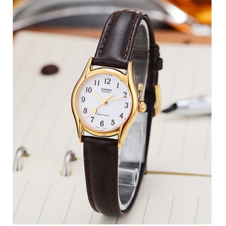 นาฬิกา CASIO  รุ่น LTP-1094Q-7B5 นาฬิกาข้อมือผู้หญิงสายหนัง - ของแท้ 100% รับประกันศูนย์ 1 ปีเต็ม