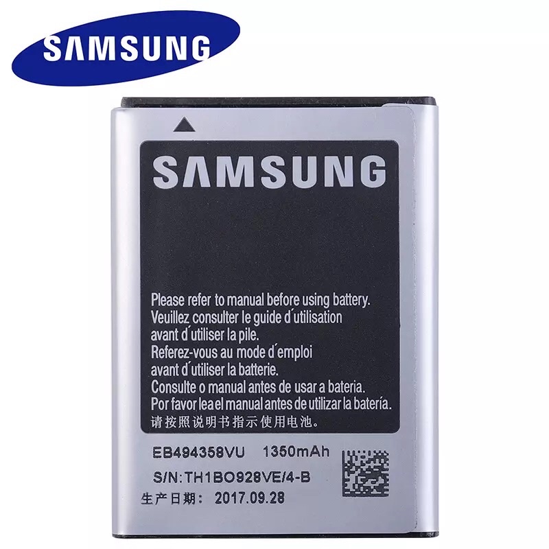 แบตเตอรี่แท้ สำหรับ Samsung S5830 EB494358VU Ace S5830 S5660 S7250D S5670 i569 I579 GT-S6102 S6818 G