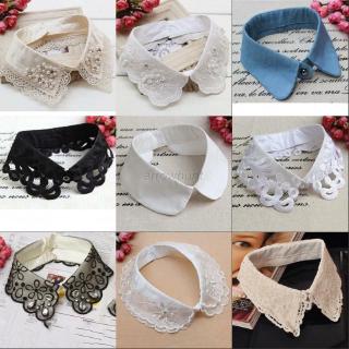 Women Girls Fake False Collar Detachable Lapel Shirt Peter Pan Choker Necklace