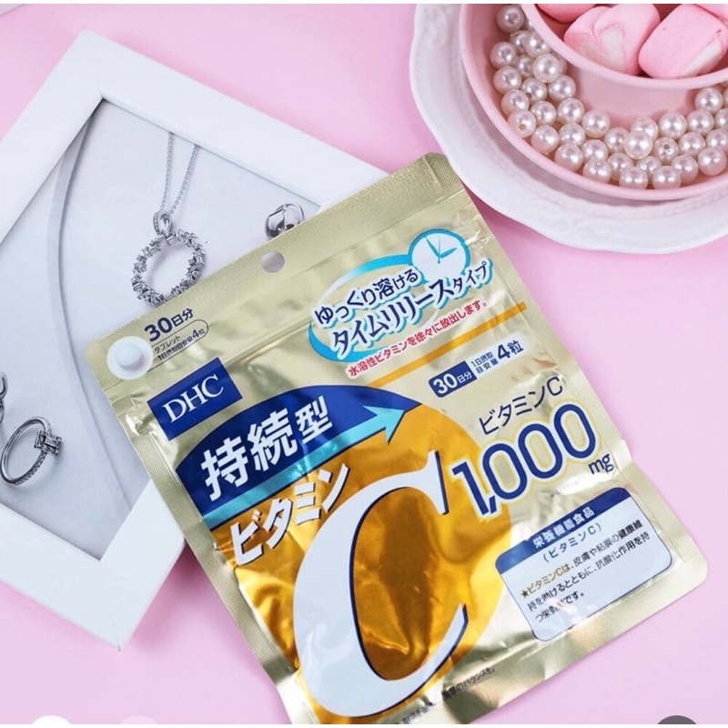 (ของแท้นำเข้า🇯🇵) DHC vitamin C Sustainable 1,000 mg (สำหรับ 30 วัน) 120 Tablets