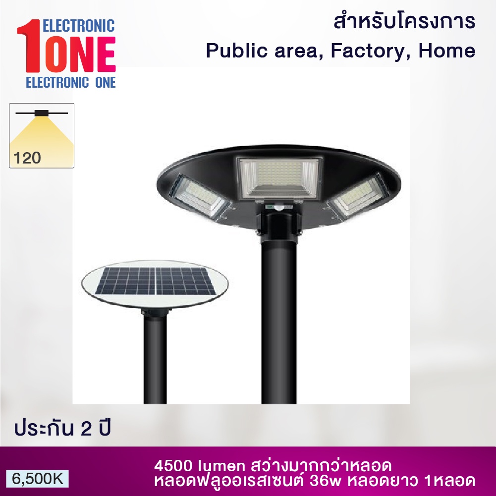โคมเสาไฟสำหรับสวนหรือทางเดิน lumax solar Posttop พร้อมเสา 4500 lummen แสงขาว