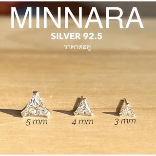 NEW! ต่างหูเงินแท้ CZ (SILVER 92.5) สามเหลี่ยม 3