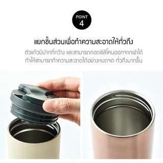 LocknLock กระบอกน้ำเก็บอุณหภูมิ Two Tone Lip Tumbler ความจุ 450 ml. รุ่น LHC4164