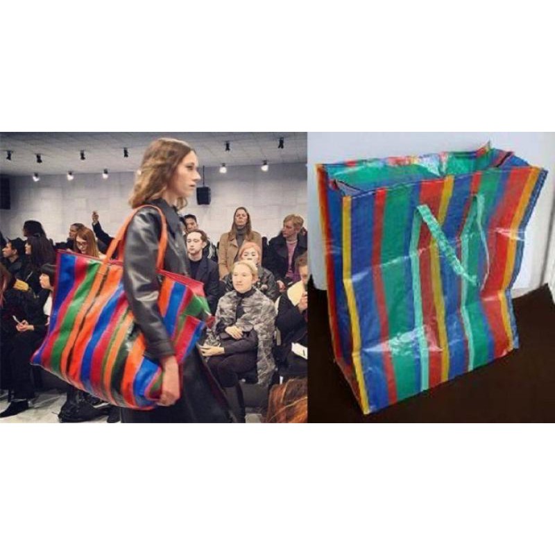 ถุงกระสอบ ขนาดใหญ่สุด ขนาด 40x70x95 ซม.กระเป๋ากระสอบ ขนาด จัมโบ้ มีซิบคู่ ถุงสายรุ้ง ถุงกระสอบสำเพ็ง