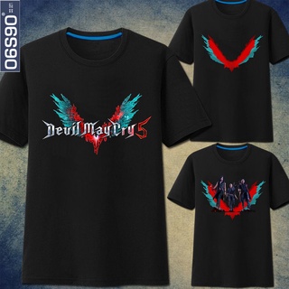 T-shirt  06590 Devil May Cry 5 Dante PS4 วิดีโอเกมอุปกรณ์ต่อพ่วงเสื้อยืดฤดูร้อนนักเรียนสวมแขนสั้นผู้ชายและผู้หญิงแนวโน้ม