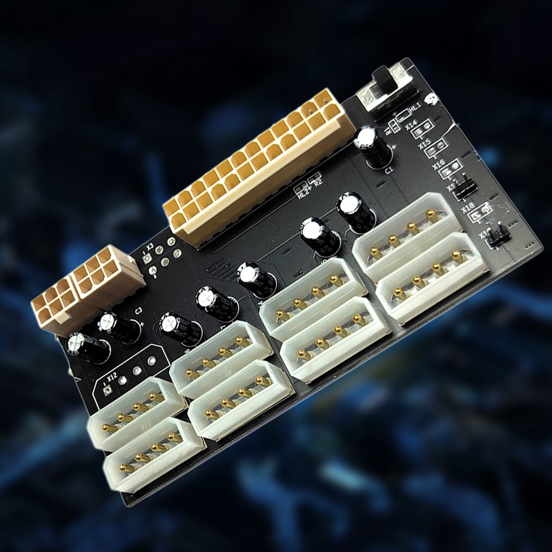 HDD Power Supply Starter Board 8X4Pin Hard Drive Power Extender Adapter ...