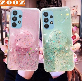 Samsung Galaxy A02 A02S A12 A32 A42 A52 A72 M31S M51 4G 5G Bling Glitter Star Silicone Case Luxury Foil Powder Soft Cover Crystal Protective Shine Phone Casing for SamsungA02 SamsungA02S Samsung A 12 32 42 52 72 M31S M51 + Airbag Stand Popsocket Kickstand