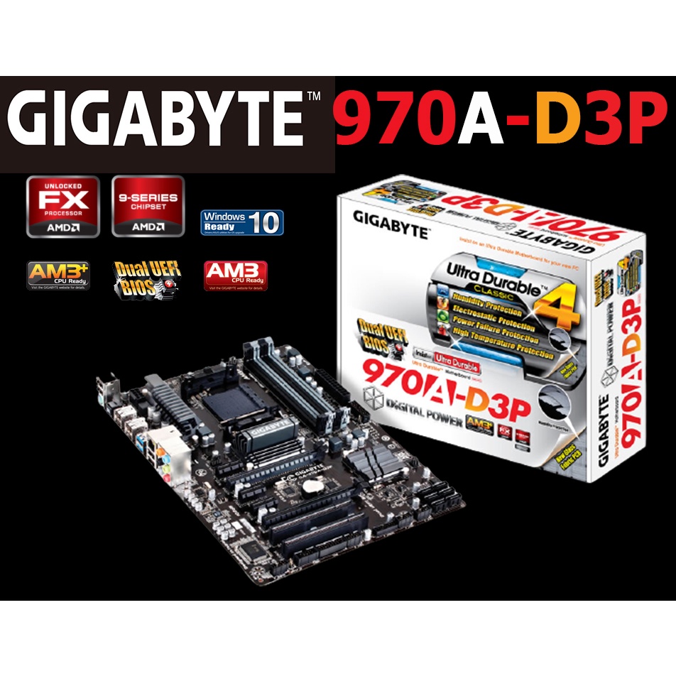 Mainboard AMD GIGABYTE GA-970A-D3P (Socket AM3+) มือสอง พร้อมส่ง แพ็คดีมาก!!! [[[แถมถ่านไบออส]]]